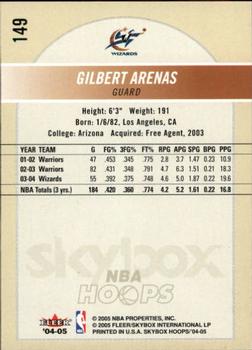 2004-05 Hoops #149 Gilbert Arenas Back