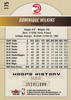 2004-05 Hoops #175 Dominique Wilkins Back