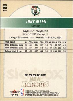 2004-05 Hoops #180 Tony Allen Back