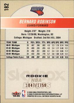 2004-05 Hoops #182 Bernard Robinson Back
