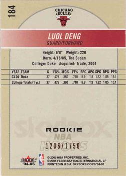 2004-05 Hoops #184 Luol Deng Back