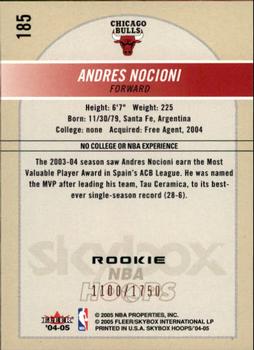 2004-05 Hoops #185 Andres Nocioni Back