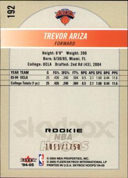 2004-05 Hoops #192 Trevor Ariza Back