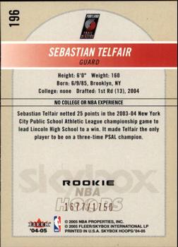 2004-05 Hoops #196 Sebastian Telfair Back