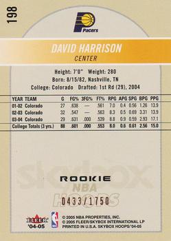 2004-05 Hoops #198 David Harrison Back