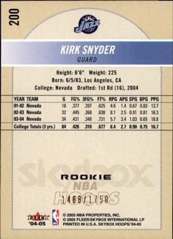 2004-05 Hoops #200 Kirk Snyder Back