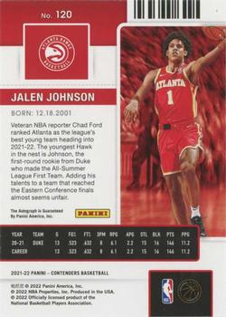 2021-22 Panini Contenders - Rookie Clear Ticket #120 Jalen Johnson Back