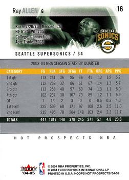 2004-05 Hoops Hot Prospects #16 Ray Allen Back
