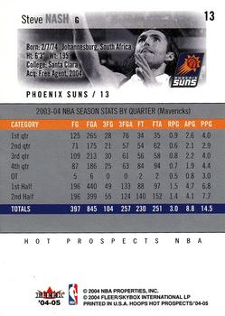 2004-05 Hoops Hot Prospects #13 Steve Nash Back