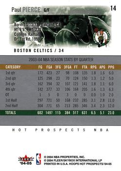 2004-05 Hoops Hot Prospects #14 Paul Pierce Back