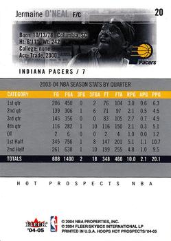 2004-05 Hoops Hot Prospects #20 Jermaine O'Neal Back