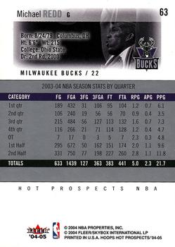 2004-05 Hoops Hot Prospects #63 Michael Redd Back