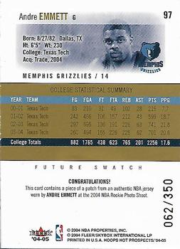2004-05 Hoops Hot Prospects #97 Andre Emmett Back