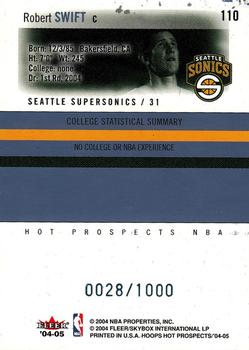 2004-05 Hoops Hot Prospects #110 Robert Swift Back