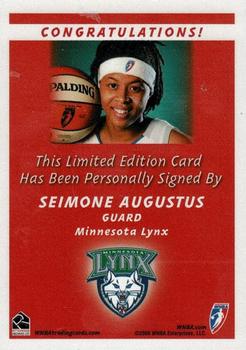 2007 Rittenhouse WNBA - Autographs #NNO Seimone Augustus Back