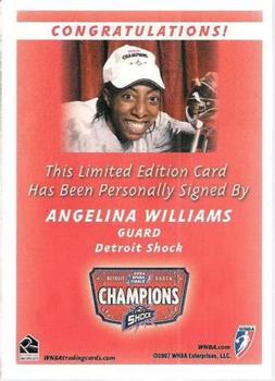 2007 Rittenhouse WNBA - Autographs #NNO Angelina Williams Back