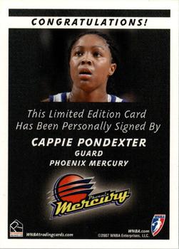 2007 Rittenhouse WNBA - Autographs #NNO Cappie Pondexter Back