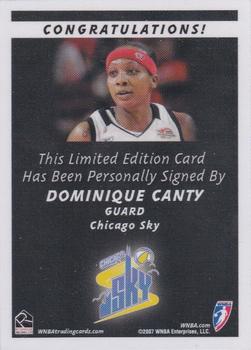 2007 Rittenhouse WNBA - Autographs #NNO Dominique Canty Back