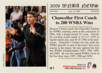 2007 Rittenhouse WNBA - Highlights #H7 Van Chancellor Back