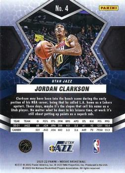 2021-22 Panini Mosaic #4 Jordan Clarkson Back