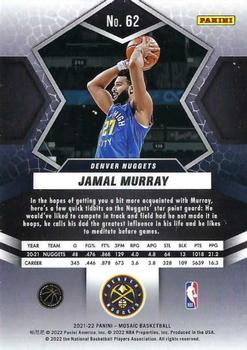 2021-22 Panini Mosaic #62 Jamal Murray Back