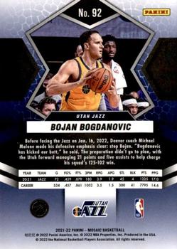 2021-22 Panini Mosaic #92 Bojan Bogdanovic Back