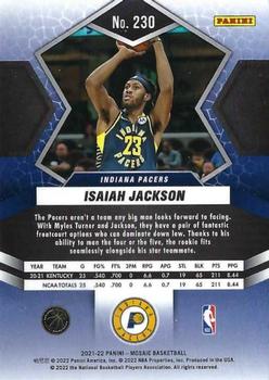 2021-22 Panini Mosaic #230 Isaiah Jackson Back