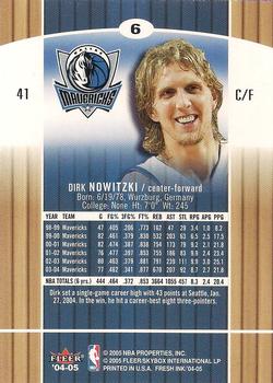 2004-05 SkyBox Fresh Ink #6 Dirk Nowitzki Back