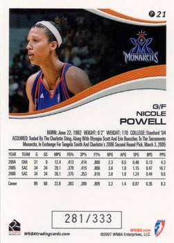 2007 Rittenhouse WNBA - Parallel #P21 Nicole Powell Back
