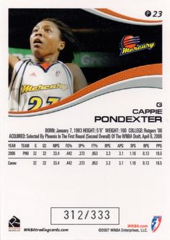 2007 Rittenhouse WNBA - Parallel #P23 Cappie Pondexter Back
