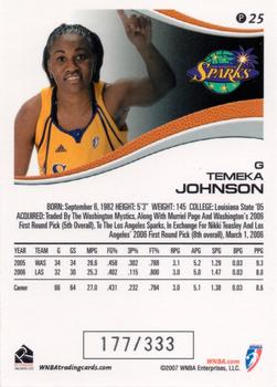 2007 Rittenhouse WNBA - Parallel #P25 Temeka Johnson Back