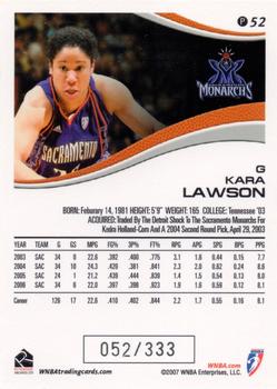 2007 Rittenhouse WNBA - Parallel #P52 Kara Lawson Back