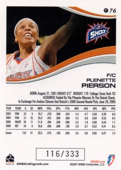 2007 Rittenhouse WNBA - Parallel #P76 Plenette Pierson Back