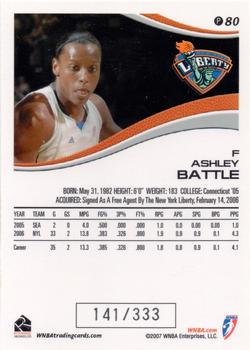 2007 Rittenhouse WNBA - Parallel #P80 Ashley Battle Back