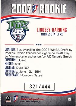2007 Rittenhouse WNBA - Rookies #RC1 Lindsey Harding Back