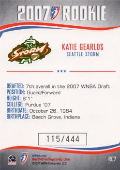 2007 Rittenhouse WNBA - Rookies #RC7 Katie Gearlds Back