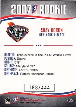 2007 Rittenhouse WNBA - Rookies #RC15 Shay Doron Back
