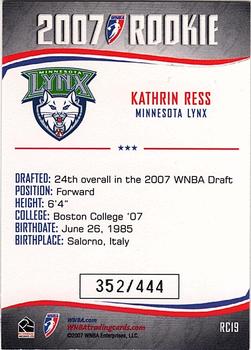 2007 Rittenhouse WNBA - Rookies #RC19 Kathrin Ress Back