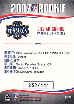 2007 Rittenhouse WNBA - Rookies #RC23 Gillian Goring Back