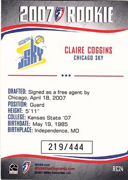 2007 Rittenhouse WNBA - Rookies #RC24 Claire Coggins Back