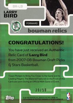 2007-08 Bowman - Relics Bronze #BR-LB Larry Bird Back