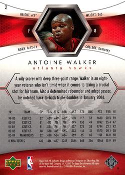 2004-05 SP Authentic #2 Antoine Walker Back