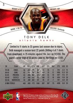 2004-05 SP Authentic #3 Tony Delk Back