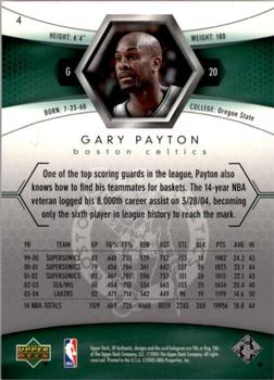 2004-05 SP Authentic #4 Gary Payton Back
