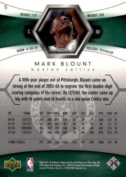 2004-05 SP Authentic #5 Mark Blount Back