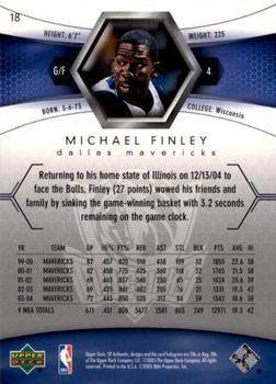 2004-05 SP Authentic #18 Michael Finley Back