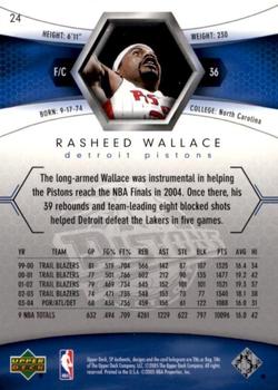 2004-05 SP Authentic #24 Rasheed Wallace Back
