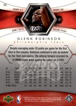 2004-05 SP Authentic #65 Glenn Robinson Back