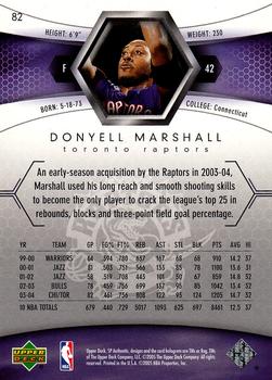 2004-05 SP Authentic #82 Donyell Marshall Back