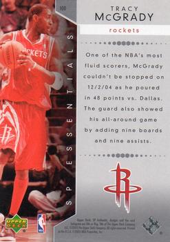 2004-05 SP Authentic #100 Tracy McGrady Back